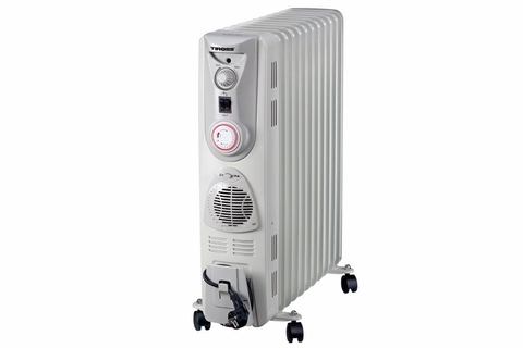 Máy sưởi dầu Tiros TS-920 11 thanh Quạt thổi, Có giá phơi, Hẹn giờ