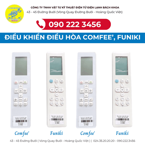 CỬA HÀNG BÁN ĐIỀU KHIỂN ĐIỀU HÒA COMFEE’, FUNIKI TẠI HÀ NỘI