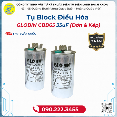 Tụ Block Điều Hòa 35uF (Đơn & Kép)- 090.222.3456