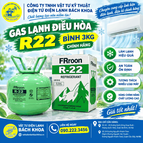Gas lạnh điều hòa R22 bình 3KG (FRroon R-22 Refrigerant) 0902223456