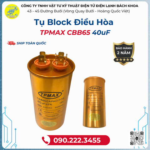 Tụ Block Điều Hòa 40uF - 090.222.3456