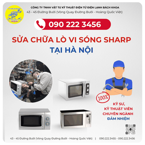 Sửa Lò Vi sóng Sharp tại Hà Nội 090.222.3456 ( 100% Kỹ sư kỹ thuật viên chuyên ngành đảm nhiệm)