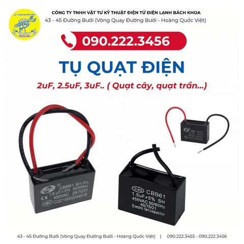 Địa chỉ bán Tụ quạt điện (quạt cây, quạt trần) tại Hà Nội 0902223456