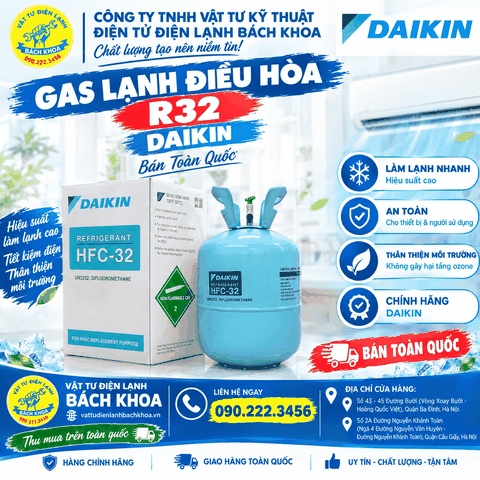 Gas lạnh điều hòa R32 Daikin chính hãng bán Toàn Quốc 0902223456