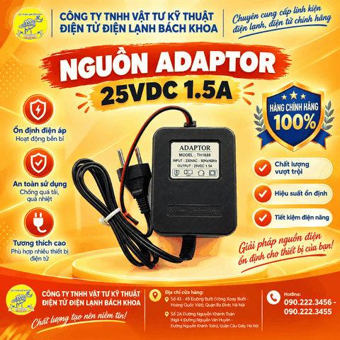 Cửa hàng bán Nguồn Adaptor 25VDC 1.5A Tại đường Nguyễn Trãi - 0902223456