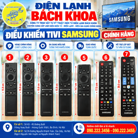 Điện Lạnh Bách Khoa - Cửa hàng bán Điều khiển tivi Samsung chính hãng 0902223456