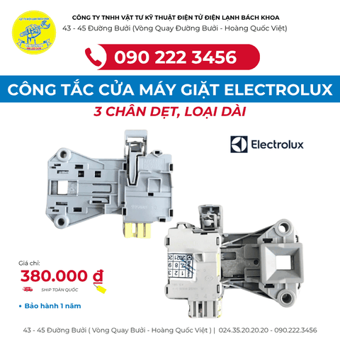 Công tắc cửa máy giặt Electrolux Chính hãng (3 chân dẹt, loại dài)