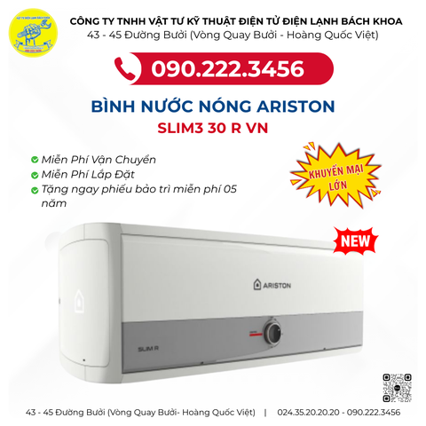 Bình nóng lạnh ARISTON SLIM3 30 R VN