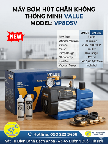 MÁY BƠM HÚT CHÂN KHÔNG VALUE VP8DSV (Mới)
