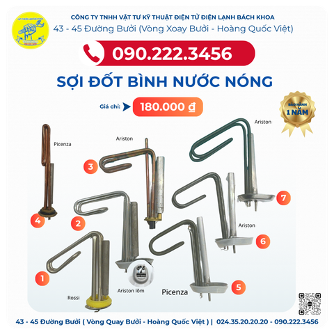 Sợi đốt bình nước nóng giá rẻ nhất Hà Nội - 090.222.3456