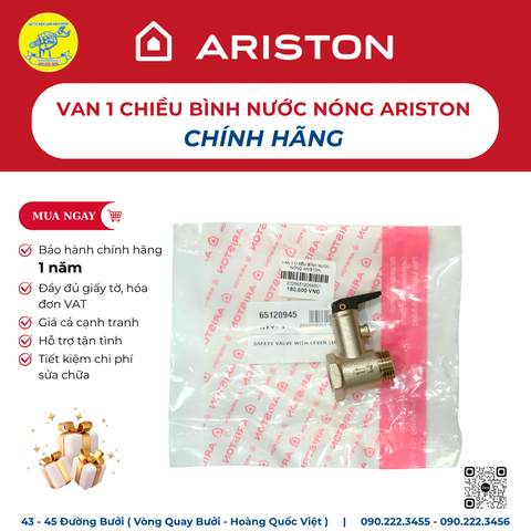 VAN 1 CHIỀU BÌNH NƯỚC NÓNG ARISTON CHÍNH HÃNG - 090.222.3456