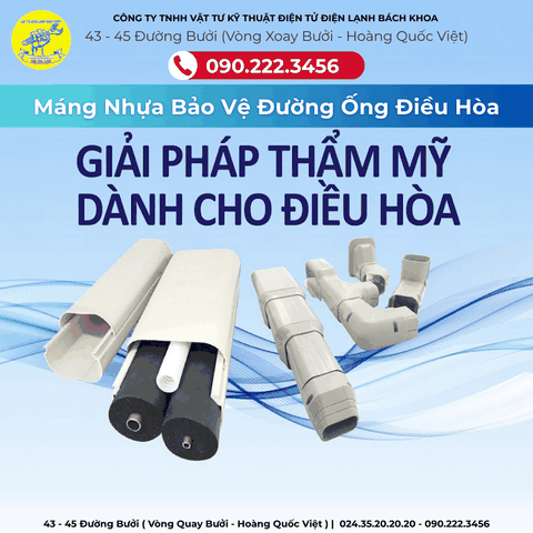 Máng Nhựa Bảo Vệ Đường Ống Điều Hòa 0902223456