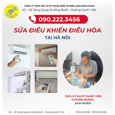 Cửa hàng chuyên sửa điều khiển điều hòa Tại đường Yên Phụ - 0902223456