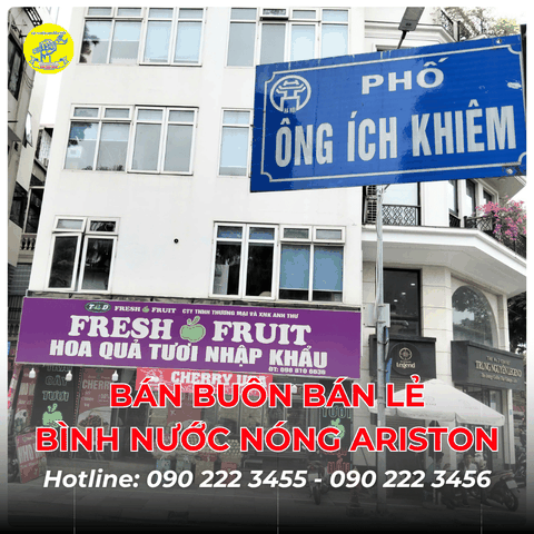 Bán buôn bán lẻ bình nước nóng Ariston tại Phố Ông Ích Khiêm 0902223456