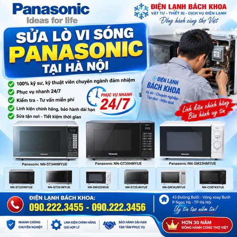Sửa lò vi sóng Panasonic tại Hà Nội – Kỹ thuật viên chuyên ngành, phục vụ nhanh