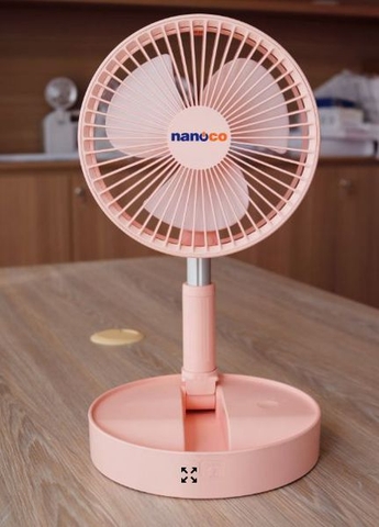 Quạt sạc điện gấp gọn Nanoco NFF1617P (Màu Hồng)