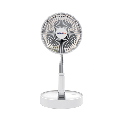 Quạt sạc điện gấp gọn Nanoco NFF1617W (Màu Trắng)