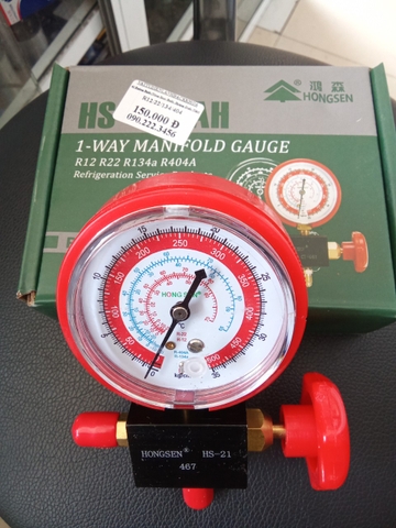 Đồng Hồ Gas  HONGSEN ĐƠN ĐỎ / Xanh ( áp Suất cao/ áp Suất thấp)R12/22/134/404