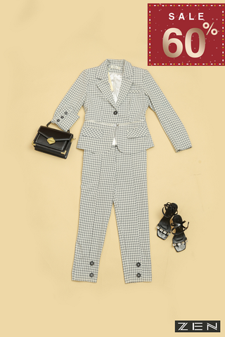 19/A027/XL/03/ÁO VEST, DT, KHÓA EO, KẺ TRẮNG