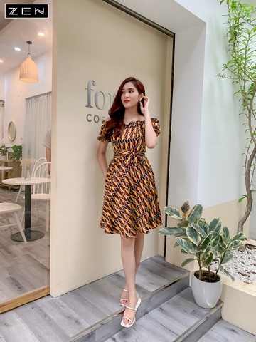DG 19/V189/01/VÁY XÒE, TRỄ VAI, KẺ VÀNG NÂU