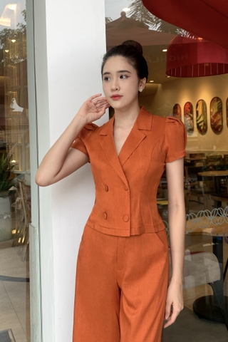 23/B003/M/01/BỘ ÁO VEST CT + QUẦN SUÔNG DÀI, CAM