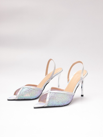 lap slingback mũi nhọn ánh kim