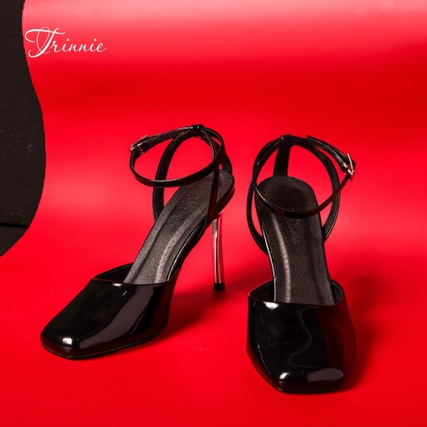 EVA SLINGBACK MŨI VUÔNG ĐEN BÓNG