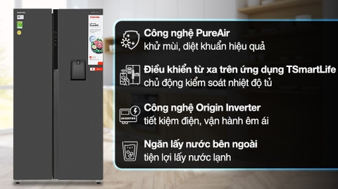 Tủ lạnh Toshiba GR-RS775WI-PMV(06)-MG SBS Inverter 596L