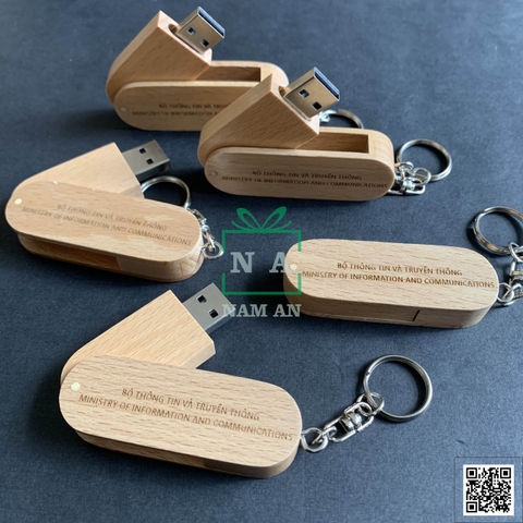 quà tặng usb gỗ ug-na 07 và hộp đụng usb gỗ