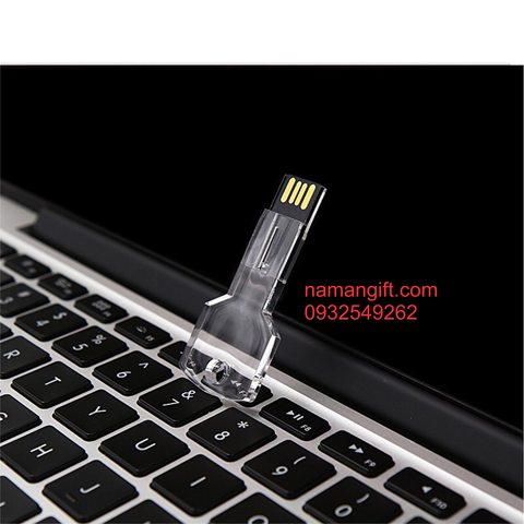 USB CHÌA KHÓA TRONG SUỐT CÓ ĐÈN LED NHIỀU MÀU