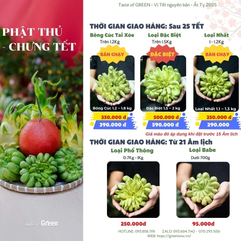 Phật Thủ – Biểu Tượng Tài Lộc Và May Mắn Cho Mâm Ngũ Quả Tết 2025