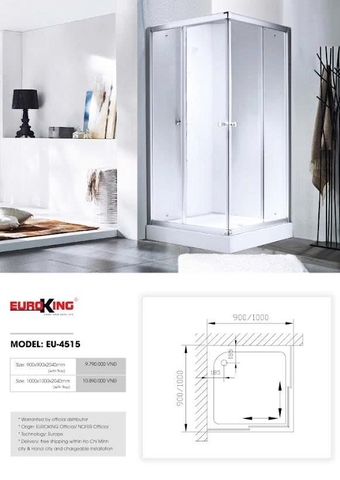 PHÒNG TẮM VÁCH KÍNH EUROKING EU- 4543