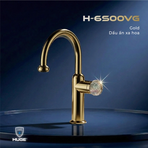 Vòi chậu nóng lạnh Huge H-6S00VG mầu vàng
