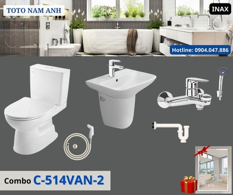 Combo INAX C-514VAN – Chậu treo tường