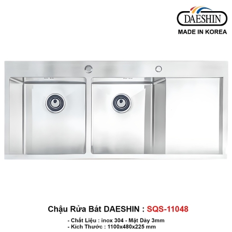 Chậu rửa bát cao cấp Hàn Quốc DAESHIN - SQS-11048 L ( Bàn chờ bên phải )