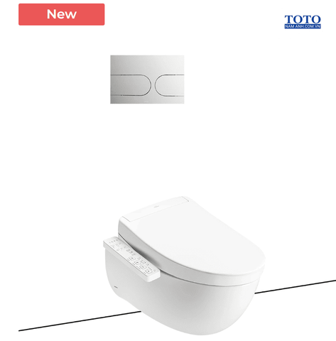 Bàn cầu treo tường TOTO, kèm nắp rửa điện tử CW812REA/TCF33461GAA/WH172AT/TCA465/MB175M#SS