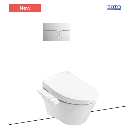 Bàn cầu treo tường TOTO, kèm nắp rửa điện tử CW822REA/TCF33461GAA/WH172AT/TCA465/MB175M#SS