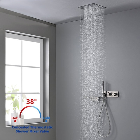 Sen tắm âm tường nhiệt độ Inox304 Daelim DL323SGG19 (Bát 30x30cm)