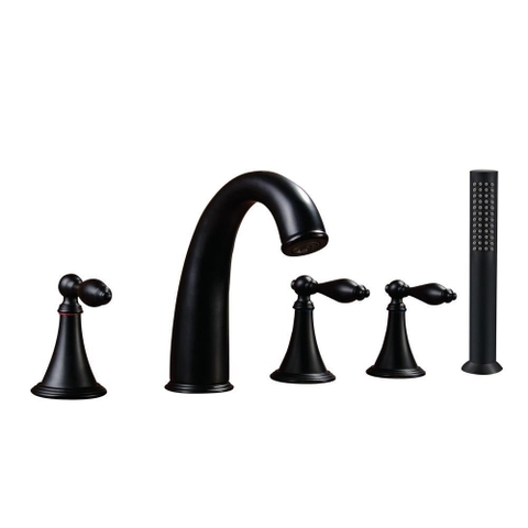 Vòi sen tắm bồn nóng lạnh mạ đen 5 lỗ DAELIM DL-5006B