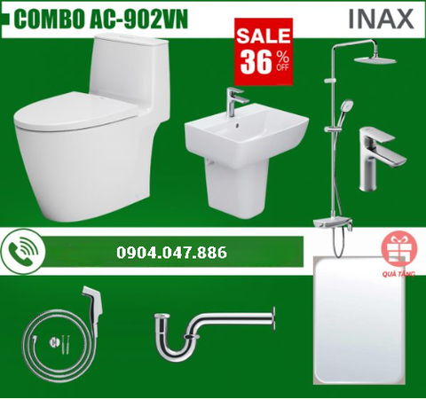 Combo AC-902VN (Chậu treo tường)