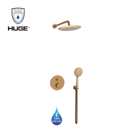 Sen tắm nhiệt độ âm tường HUGE H-ST026C mầu đồng