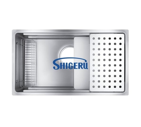 Chậu rửa bát 1 hố nhập khẩu Nhật Bản Shigeru LE JSN-K 3F FS hạt sần, chống xước