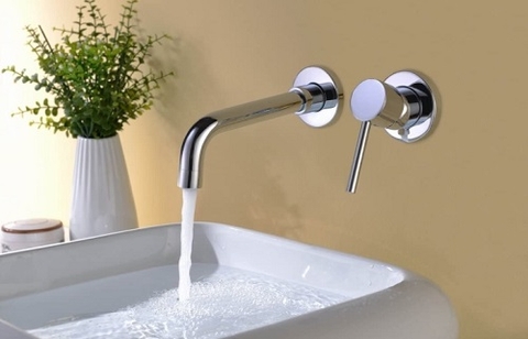 Vòi chậu lavabo âm tường màu chrome DL-600003