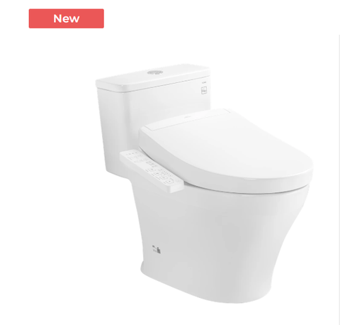 Bàn cầu 1 khối, kèm nắp rửa điện tử MS857CDW24 ( Nắp rửa TCF33461GAA giấu dây )