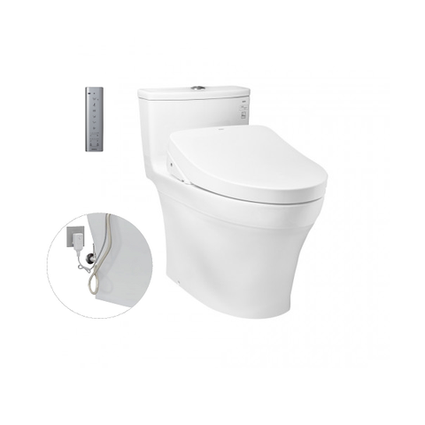 Bàn cầu một khốiTOTO, kèm nắp rửa điện tử TOTO WASHLET MS885DW11