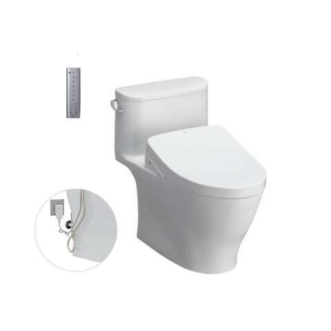 BÀN CẦU MỘT KHỐI TOTO, KÈM NẮP RỬA ĐIỆN TỬ WASHLET MS887RW11