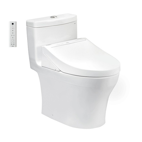 Bàn cầu một khối TOTO, kèm nắp rửa điện tử TOTO WASHLET - MS889CDRW15