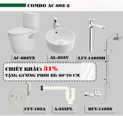 Combo AC-602VN (Chậu AL-295V mới)