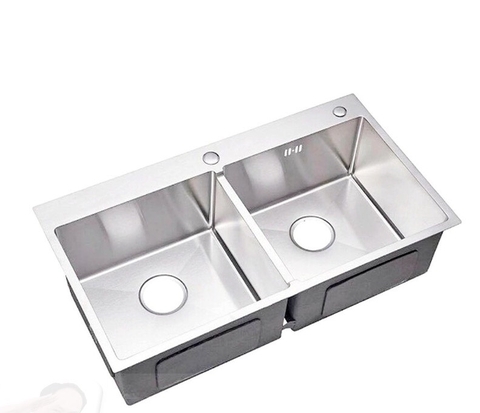 Chậu rửa bát inox Sơn Hà Handmade 2 hố cân HM.X.2C.82.2.2
