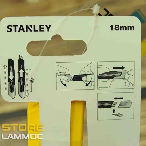 Dao rọc giấy 18mm cán nhựa cao cấp Stanley 0-10-151